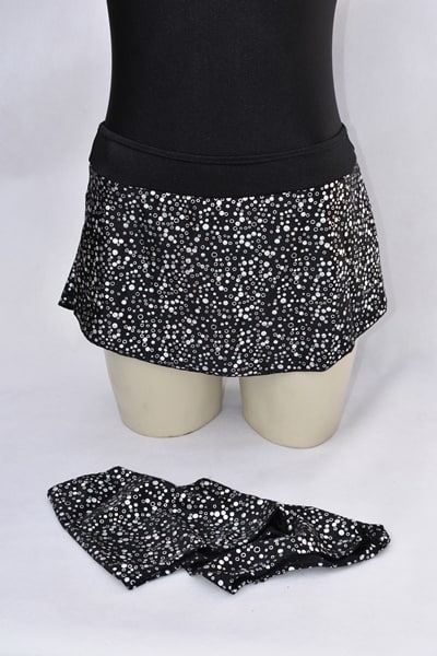 faldas patinaje artistico con fundas estampadas outlet patin negro-plata puntos