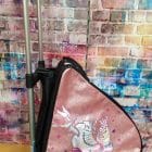 mochila carro personalizada patines alas Rosa