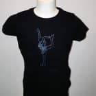 Camiseta Negra patinadora en azul