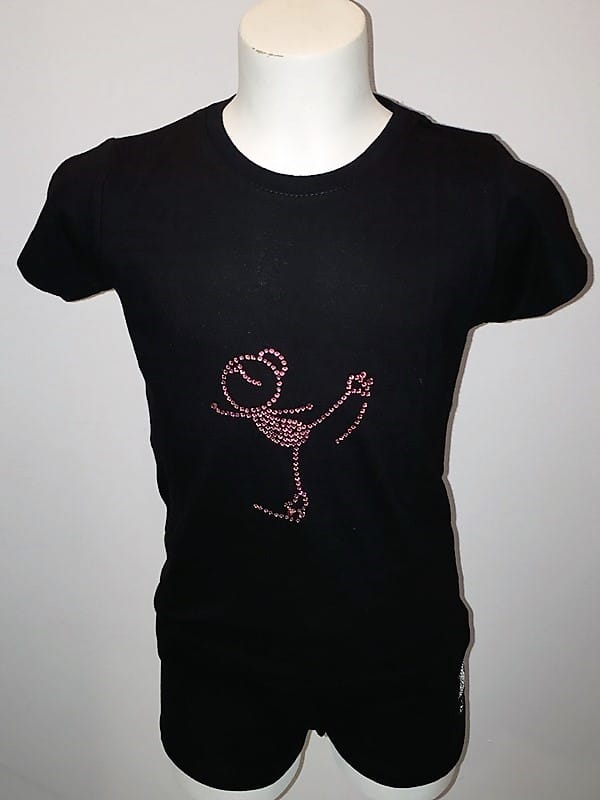 Camiseta negra patinadora en Rosa
