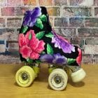 Funda negra flores outletpatin