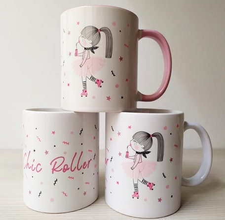 tazas chic roller rosa