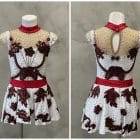 Maillot blanco con tutu apliques rojos-strass-outletpatin