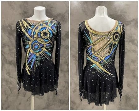 Maillot negro con mucho brillo-tallaS-outeltpatin