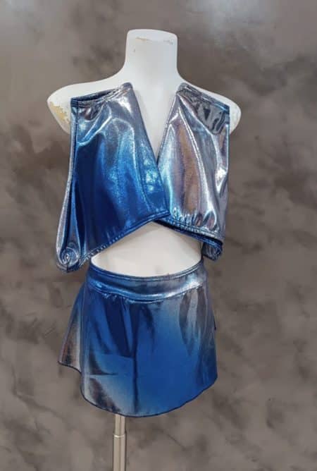 Falda degradada en azules metalizados