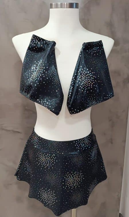 Negra salpicada brillo