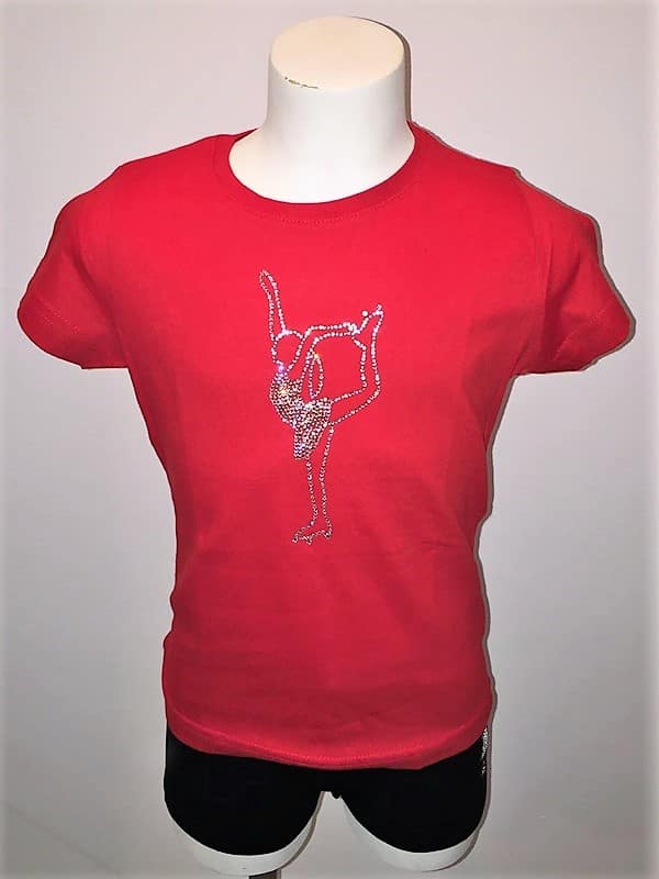 Camiseta roja patinadora plata