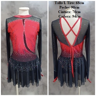 Maillot rojo y negro degradado brillo nuevo