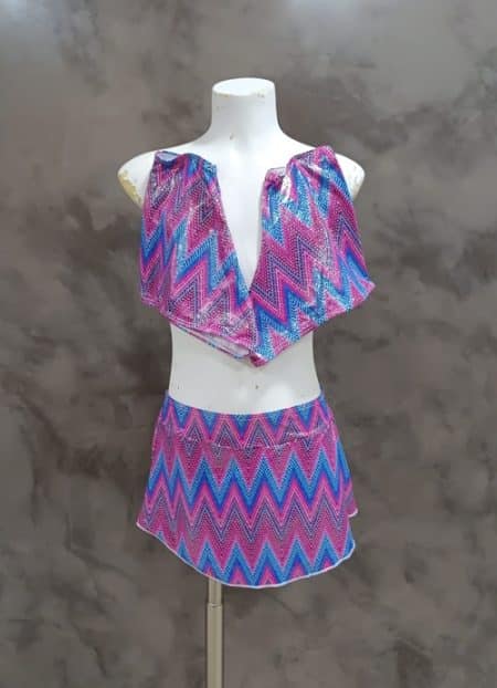 Estampada rosa azul brillo
